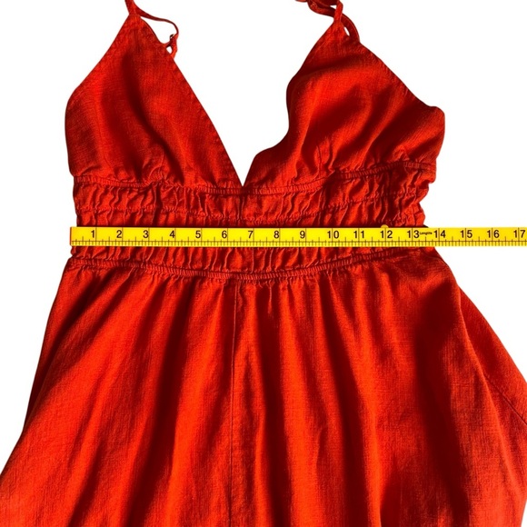 MVN The Label Feast of Fire Midi Dress Orange Size US 10 - Picture 10 of 11